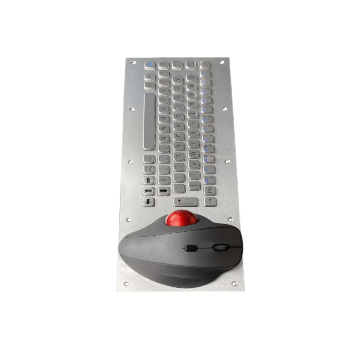 KY-PC-N380 industrial USB keyboard with 65 keys and removable 34mm red trackball