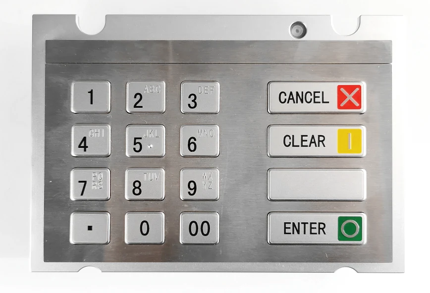 KY3688L PCI certified side keypad encrypting pin pad in SUS304 stainless steel