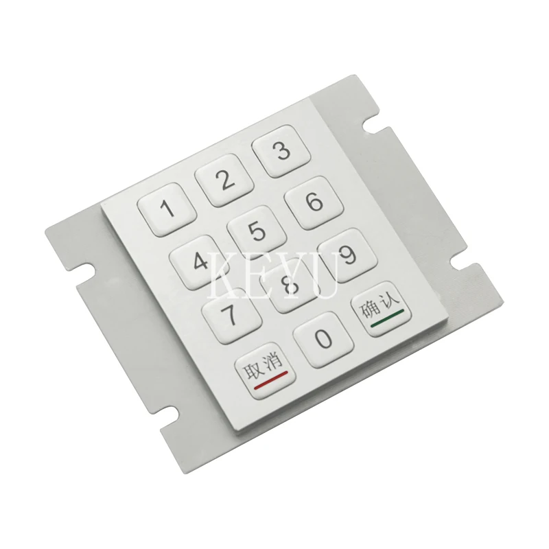 KY2070A 12 key stainless steel keypad with brushed SUS304 numeric keys