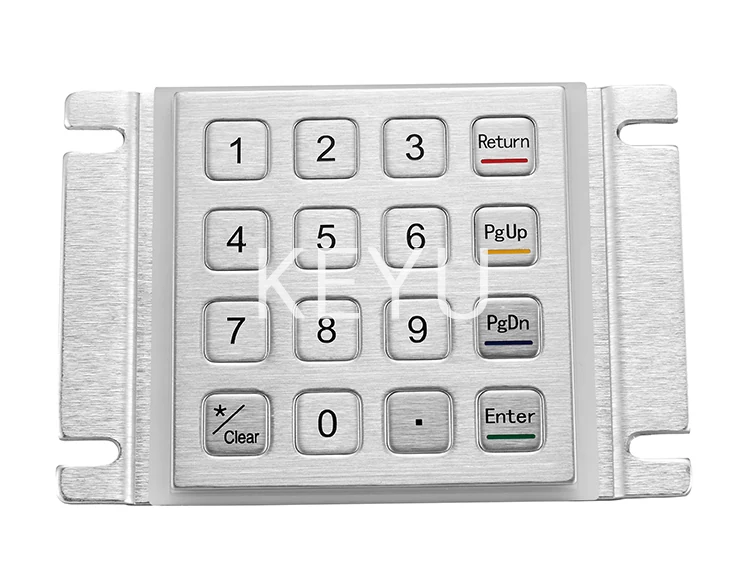 KY2088B 16 key IP65 waterproof numeric metal keypad with stainless steel buttons