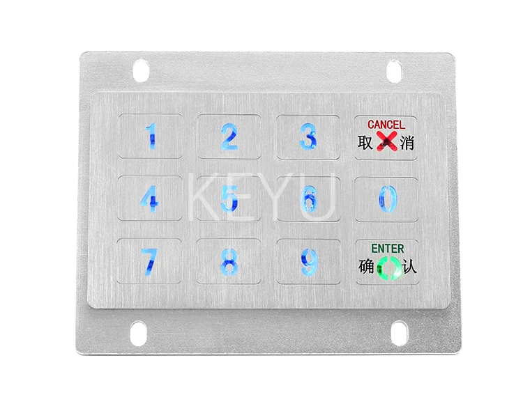 KY-2120GK waterproof touch keyboard with 120*74 mm front panel