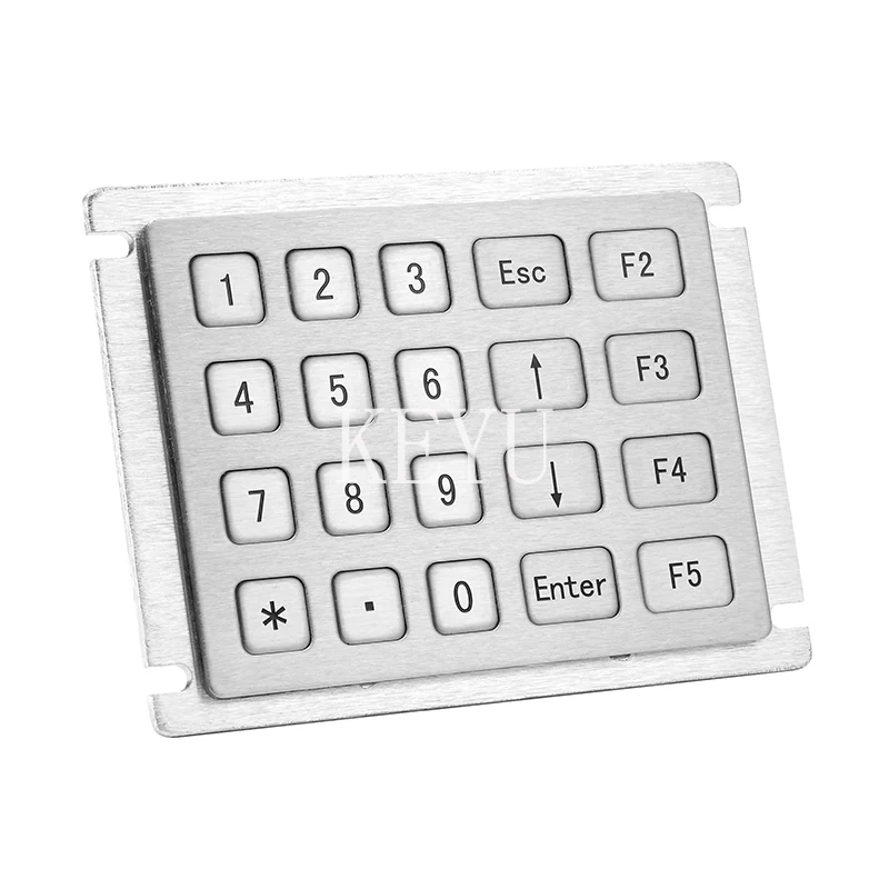 KY2122 metal keypad angled view showing mixed key sizes