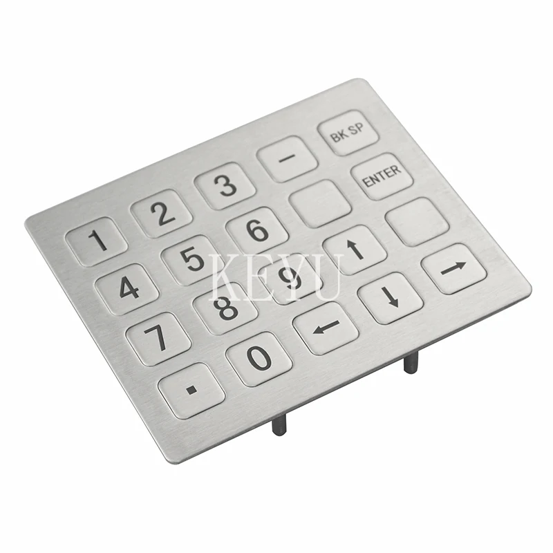 KY2122-3 20 key USB stainless steel kiosk metal keypad flat key face