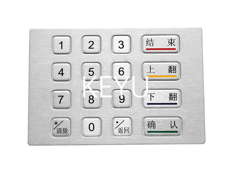 KY2130 waterproof metal keypad with flush 130*90 mm panel