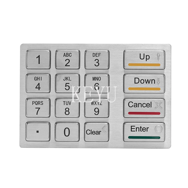 KY2145B SUS304 brushed stainless keypad key detail