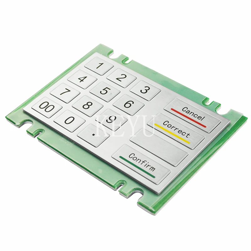 KY2160 metal keypad with large brushed stainless steel keycaps