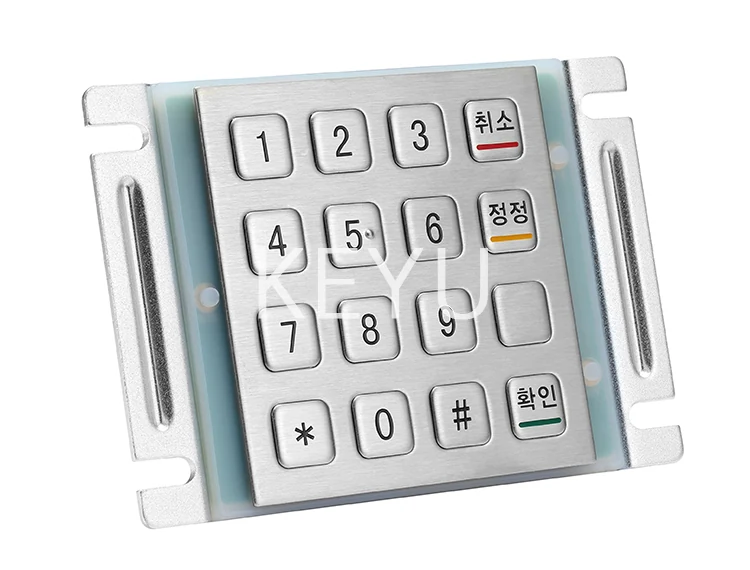 KY3088BS flat stainless steel keys and function key column detail