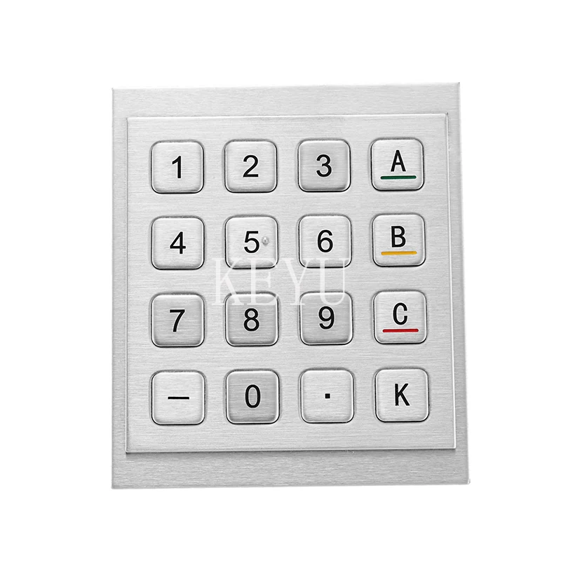 KY3088C 16 keys encrypting SUS304 metal keypad for access entry