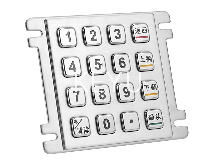 KY3088X pin pad showing the 2*4 function key positions and 95*117 mm body