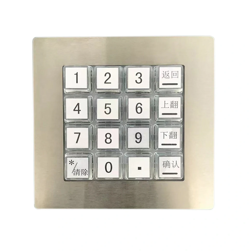 KY-3115A mechanical numeric keypad with 16 ABS key caps on a stainless steel panel