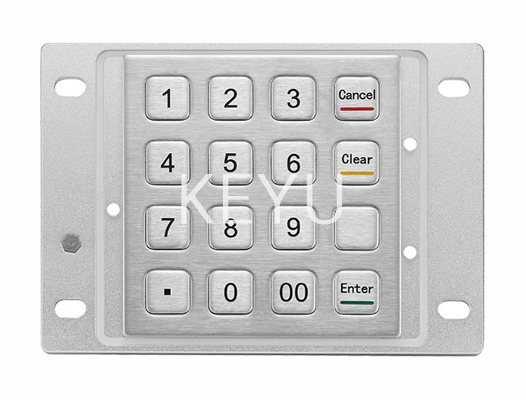 KY3688C metal PCI EPP in #304 stainless steel with braille key layout, 87.5*91.5 mm