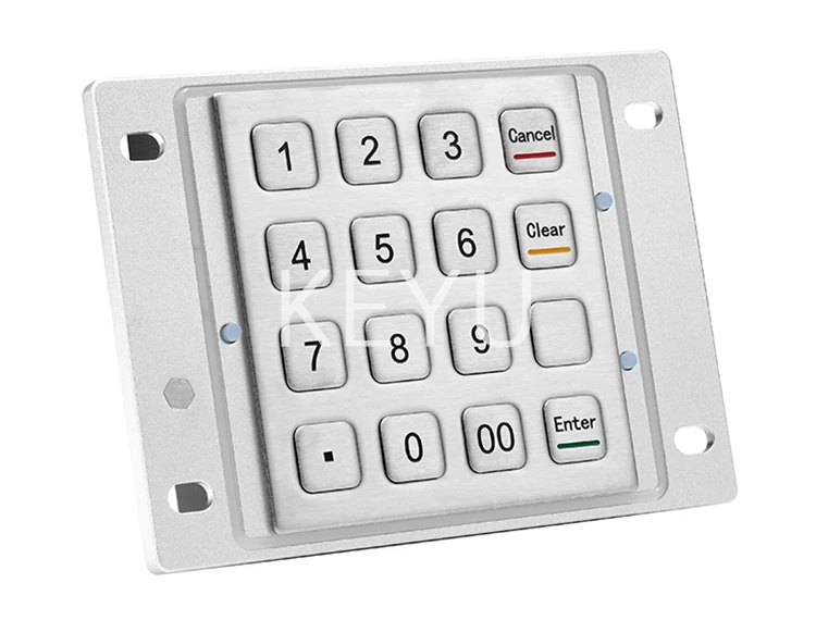 KY3688C PCI 3.0 encrypting pin pad rear view with RS232 serial connection