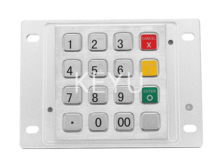 KY3688H metal EPP encrypting pin pad with 16 stainless steel keys