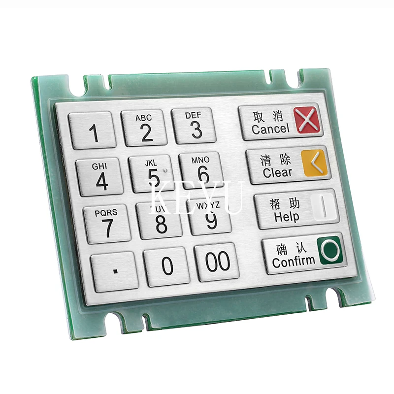 KY3689 PCI certified encrypting metal pin pad with brushed stainless steel keys