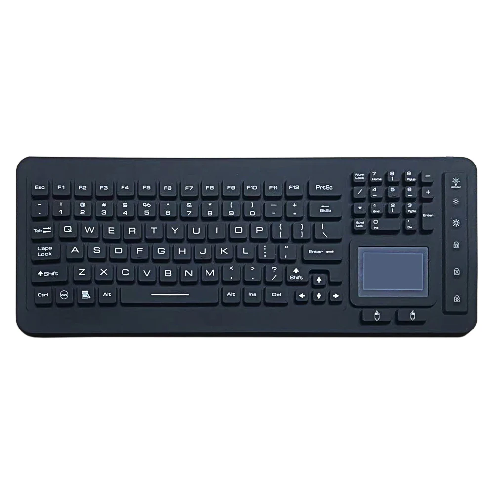 KY-GJ-98-BL silicone keyboard with 98 keys and integrated touch pad