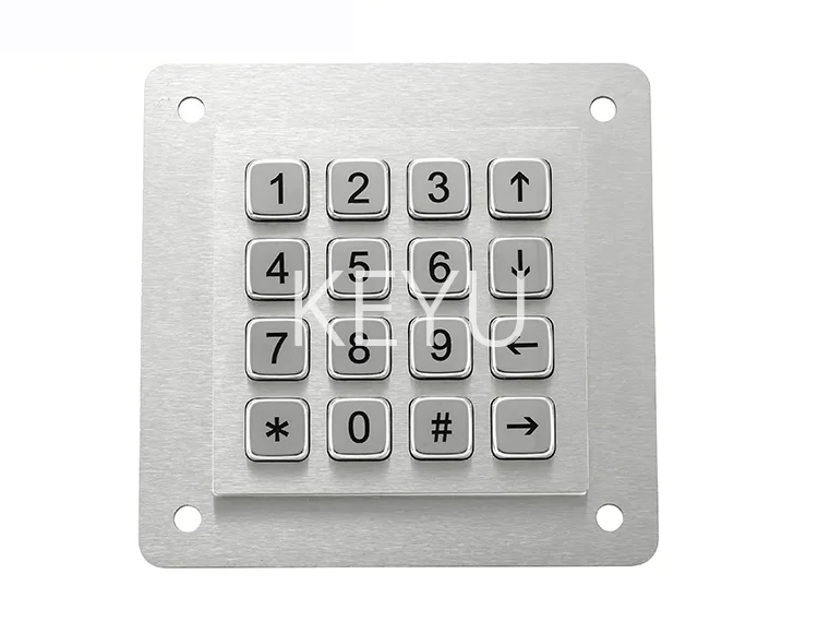 KY-MJ01A waterproof metal keypad with 82.6*82.6 mm square front panel