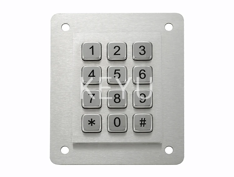 KY-MJ02A portrait waterproof metal keypad with 63.5*82.5 mm panel