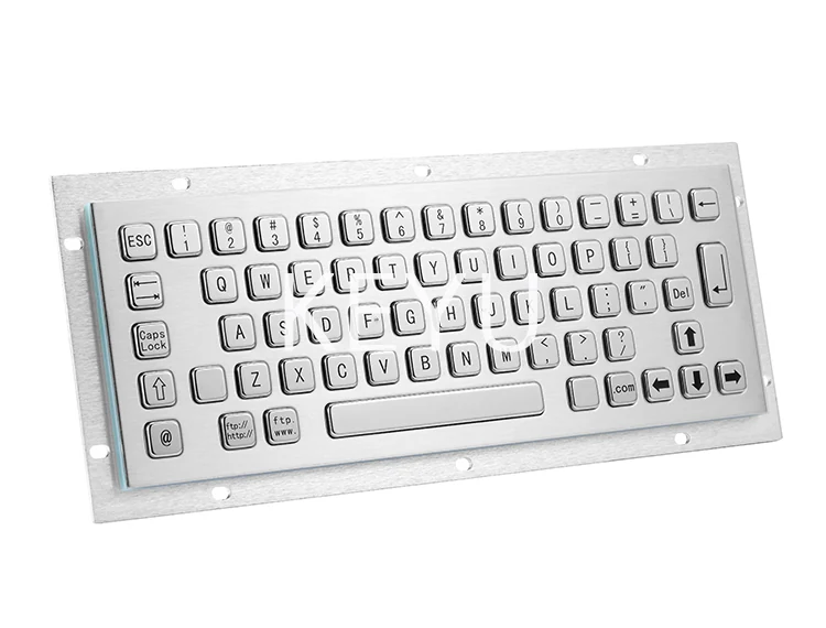 KY-PC-C metal kiosk keyboard panel shown at an angle