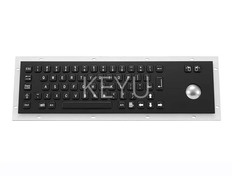 KY-PC-D-BL black 66 key stainless steel panel mount keyboard