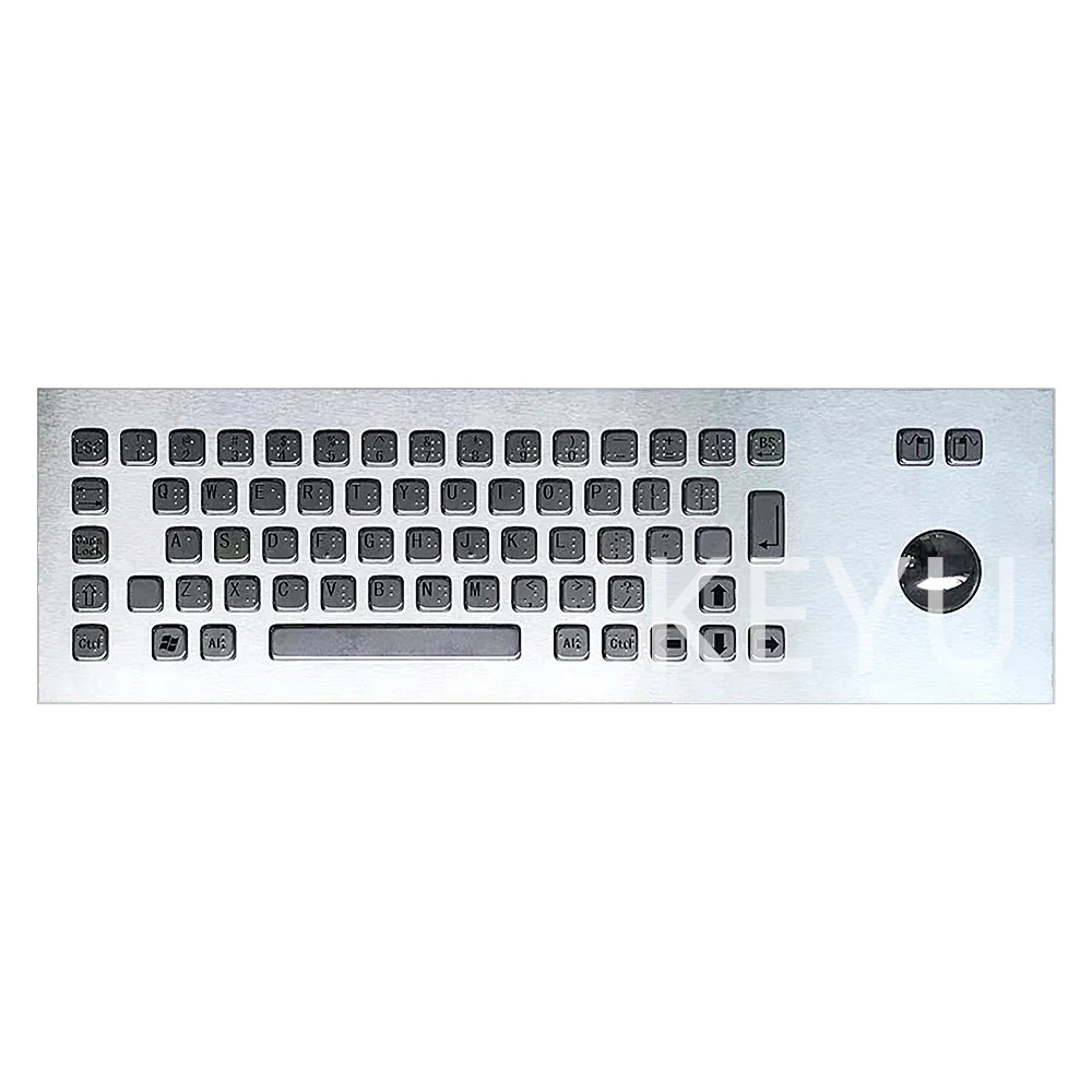 KY-PC-I-BR Braille keyboard with trackball and 400*124mm stainless panel