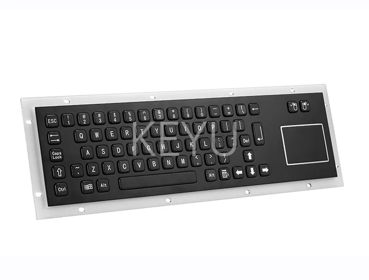 KY-PC-DT-BL IP65 metal keyboard rear view showing 3mm aluminium back panel
