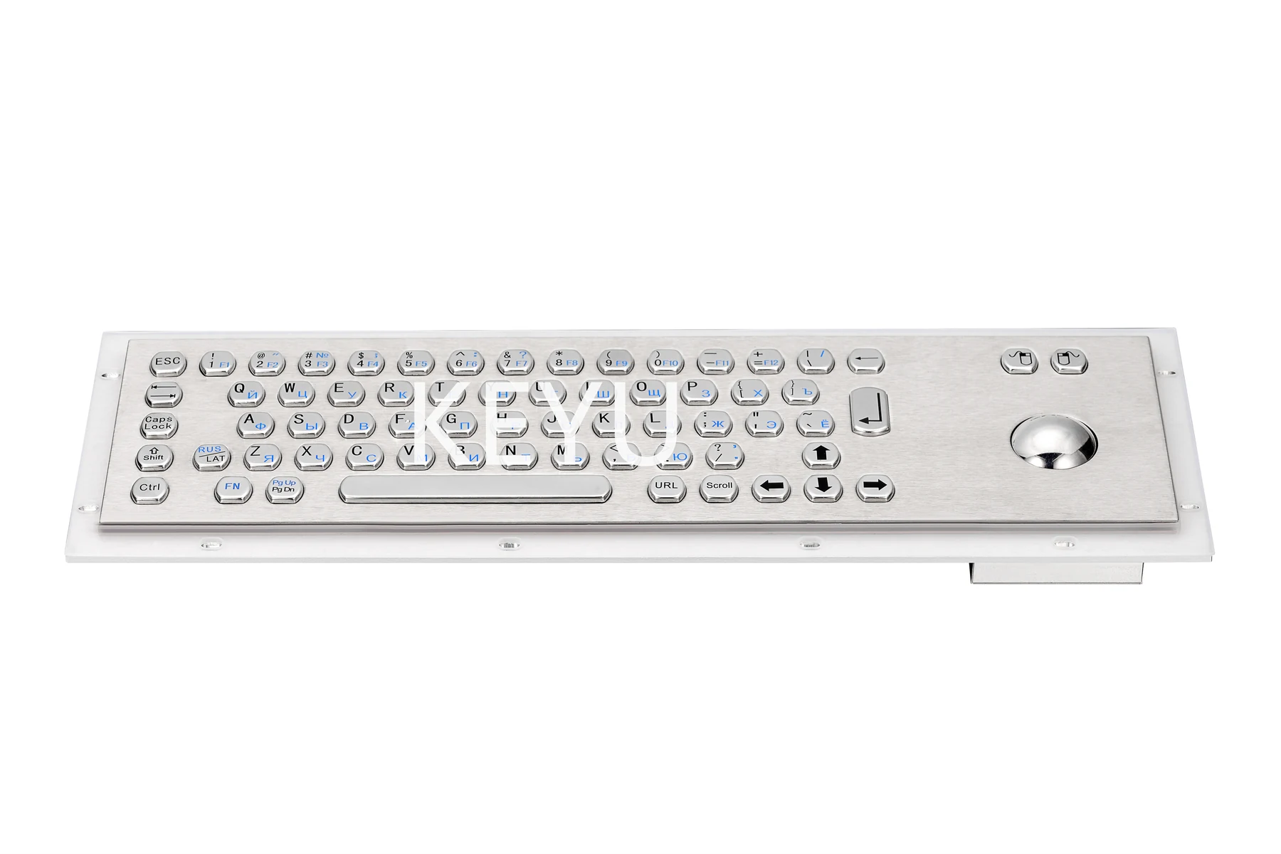 KY-PC-DY waterproof stainless steel keyboard with trackball and 66 keys