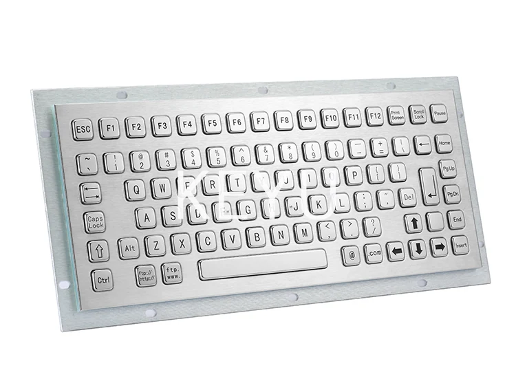 Front view of KY-PC-F1 metal keyboard key layout with etched legends