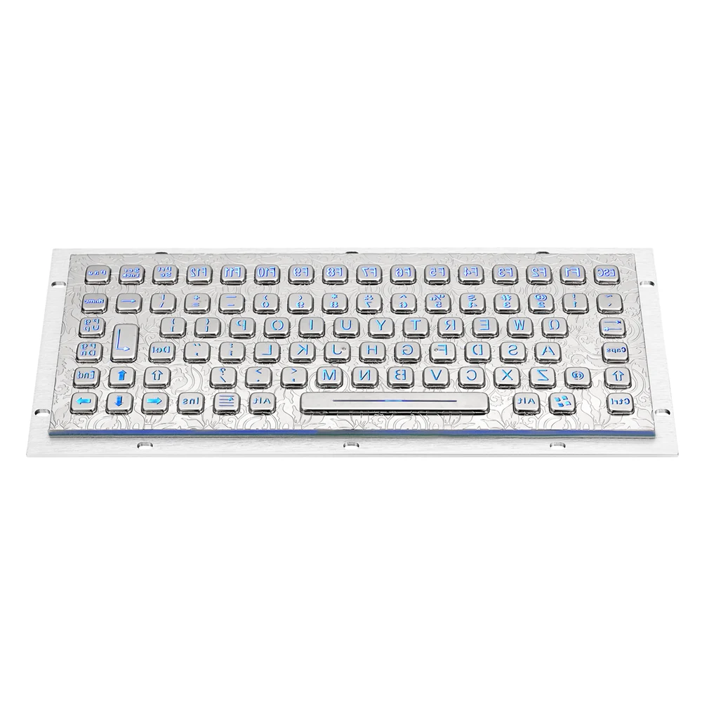 KY-PC-F1-LED compact LED backlit stainless steel keyboard front panel
