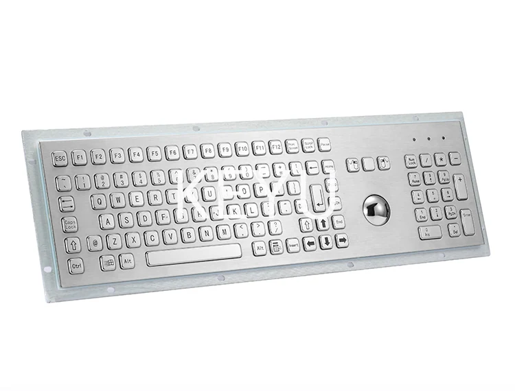 KY-PC-F3 metal kiosk keyboard panel detail view
