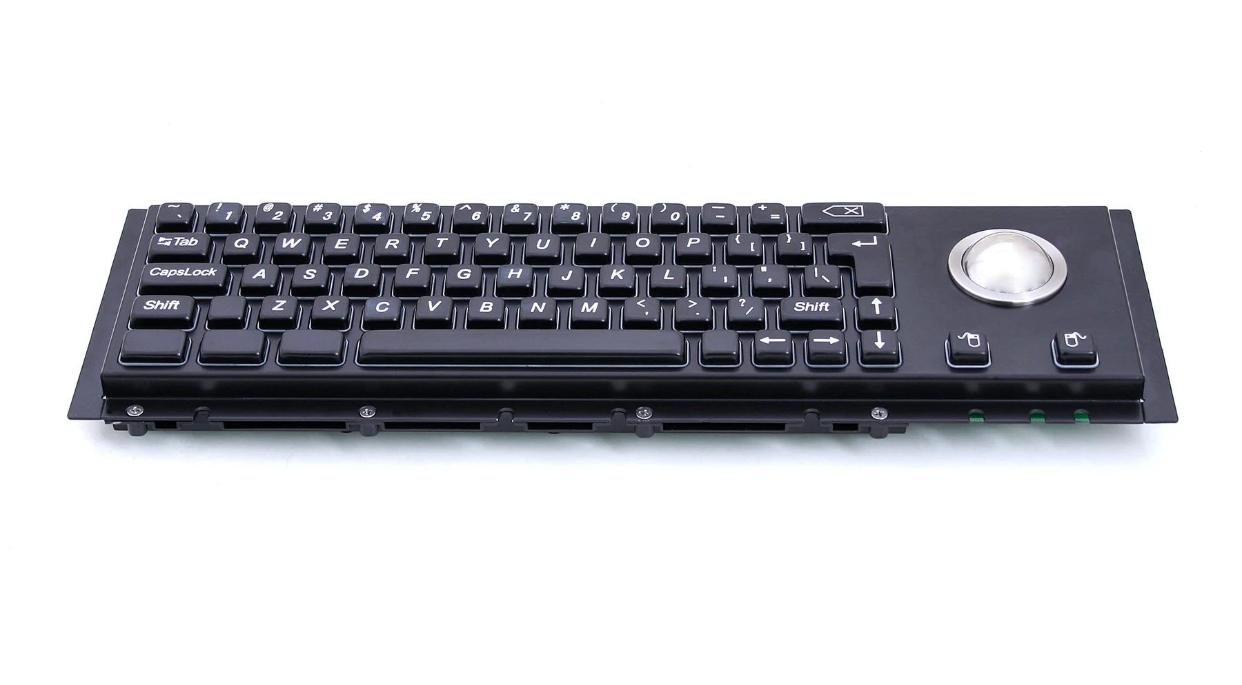 KY-PC-H-BL stainless steel panel mount keyboard with integrated trackball