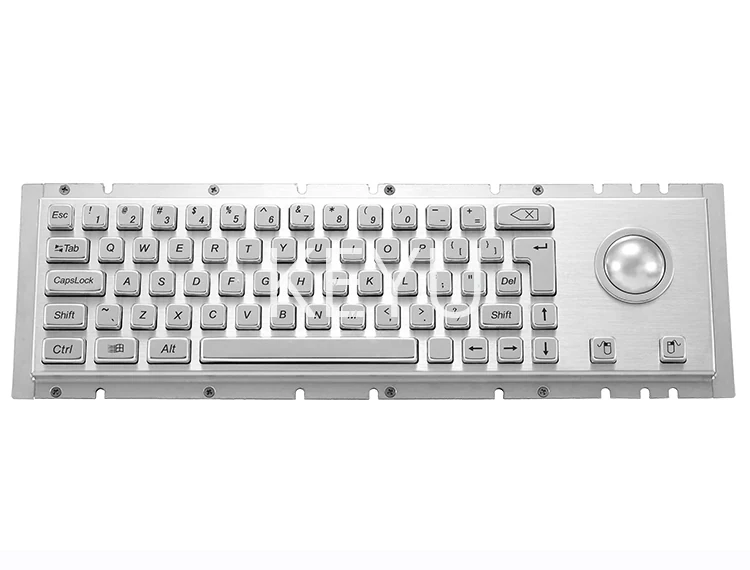 KY-PC-H SUS304 stainless steel keyboard with 65 keys and mechanical trackball