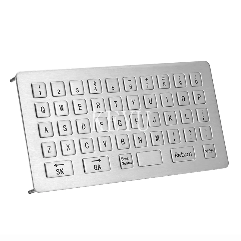 KY-PC-HHCT brushed stainless steel industrial keyboard compact key detail