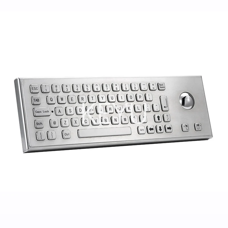KY-PC-LF metal keyboard with trackball shown from an angle
