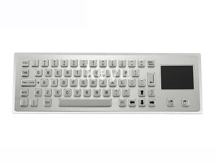 KY-PC-LT hot swappable stainless steel industrial keyboard with touchpad