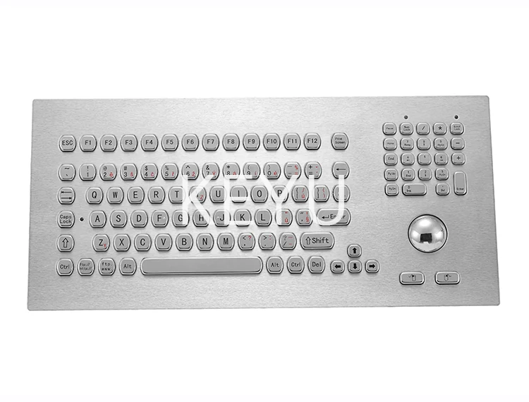 KY-PC-M385 metal trackball keyboard with 38mm stainless trackball