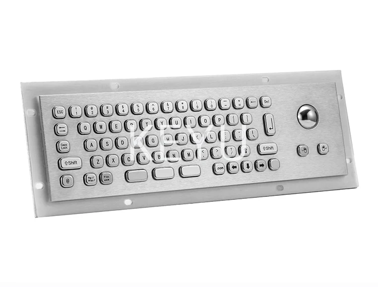 KY-PC-MINI-T water and vandal proof metal keyboard front panel view