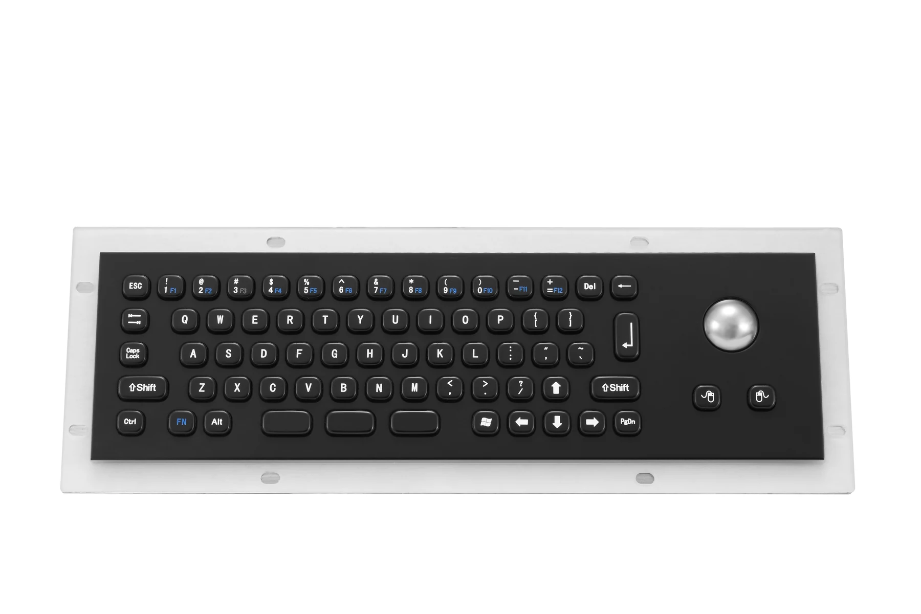 KY-PC-MINI-T-BL stainless steel trackball keyboard front panel