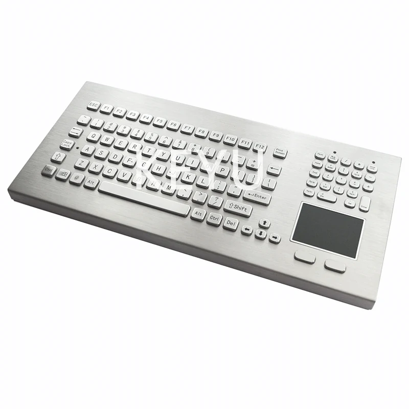 KY-PC-MT-DESK metal desktop keyboard shown at an angle on a work bench
