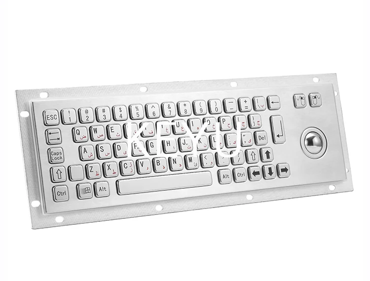KY-PC-N stainless steel kiosk keyboard 330*100 mm panel view