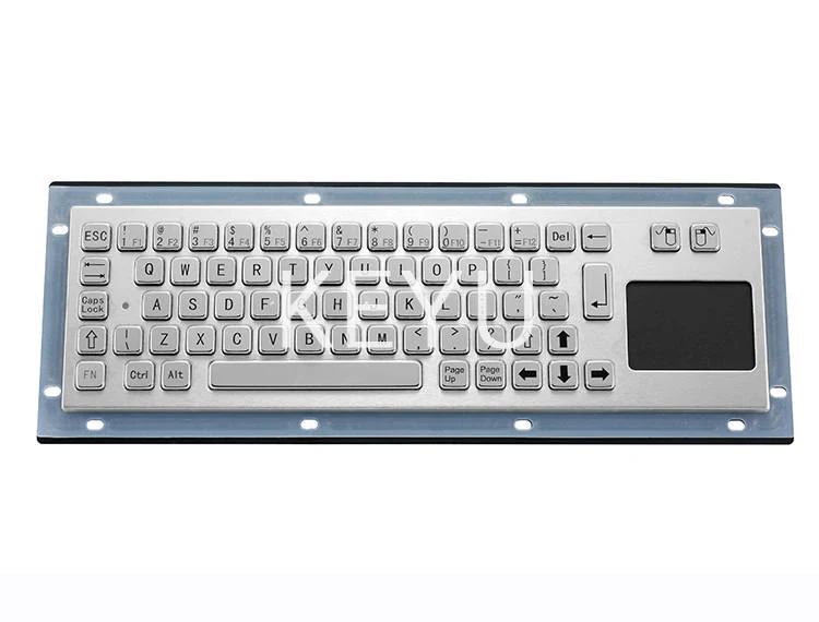 KY-PC-NT3 stainless steel kiosk keyboard with 67 keys and integrated touchpad