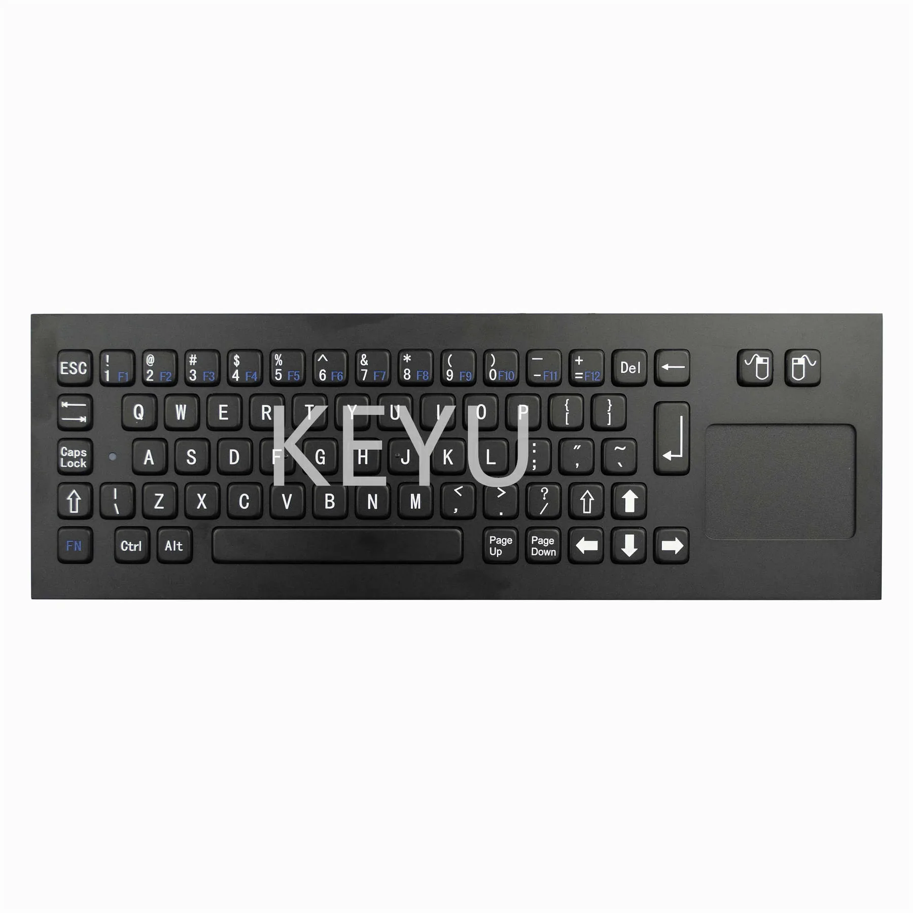 KY-PC-NT340-BL black stainless steel panel mount keyboard layout