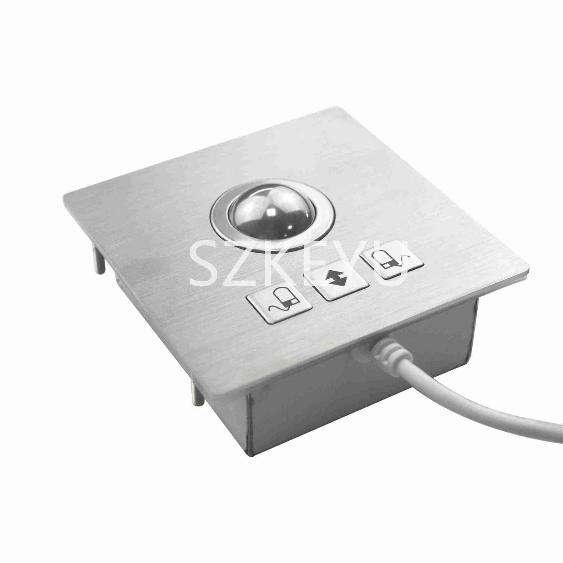 KY-TB-25-3 brushed SUS304 trackball panel with left and right buttons