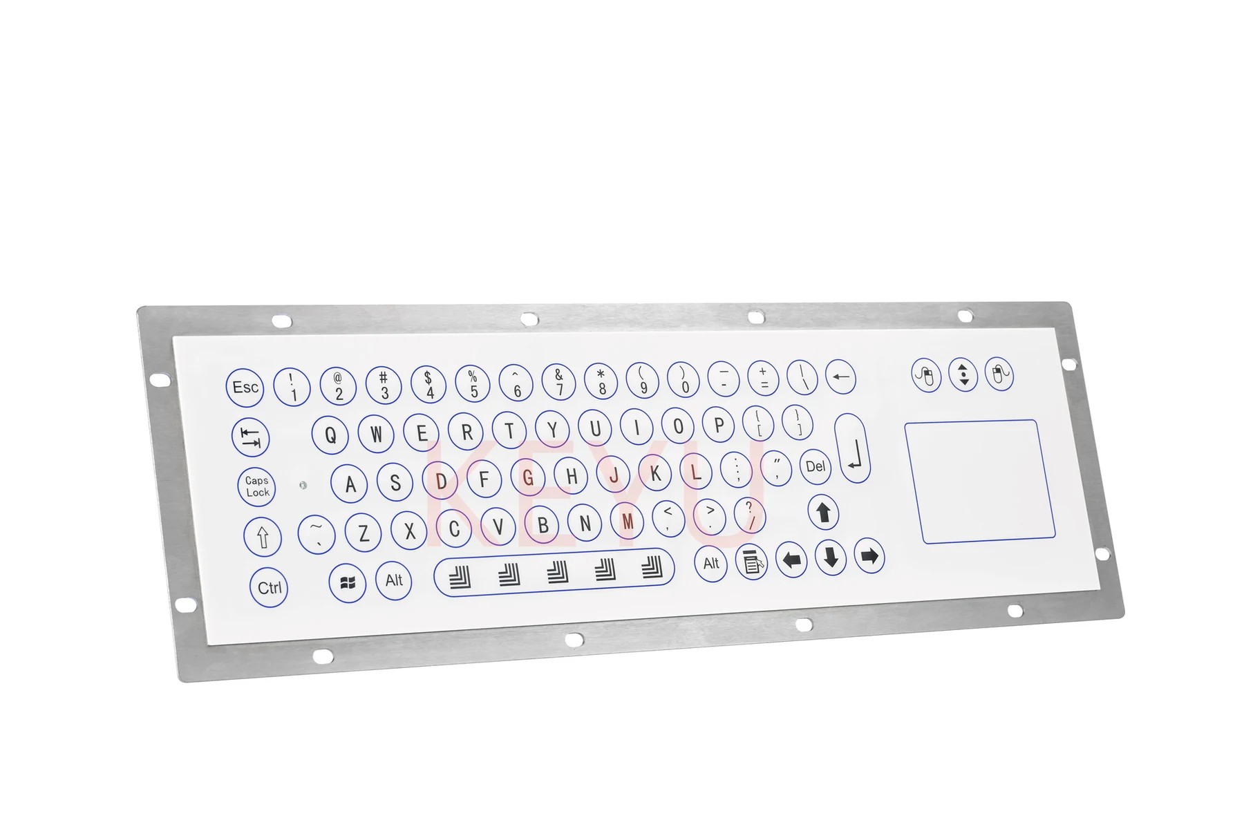 KY-UT385 thin metal panel membrane keyboard key layout detail