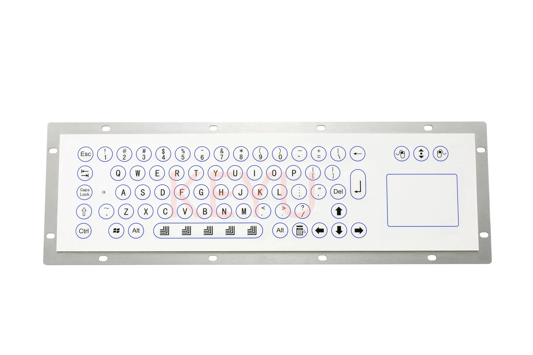 KY-UT385 medical membrane keyboard with touchpad front view