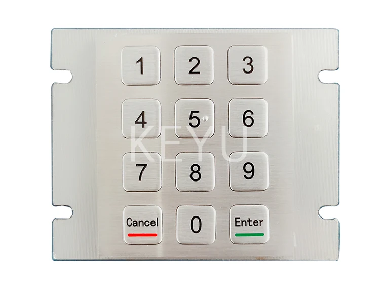 KY2070 vandal proof stainless steel metal keypad with 70*80 mm front panel