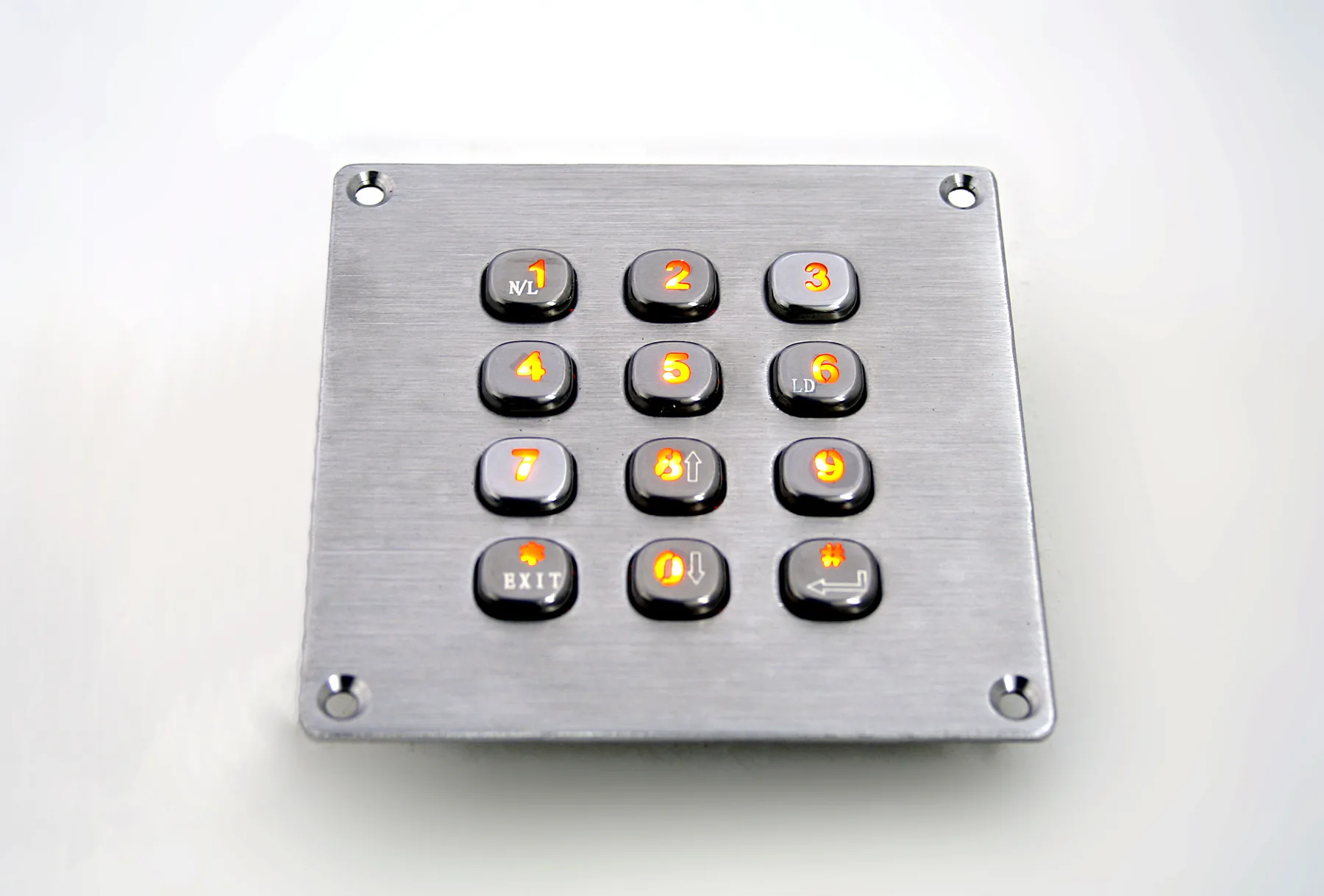 KY2083-LED square 83*83 mm backlit stainless steel keypad
