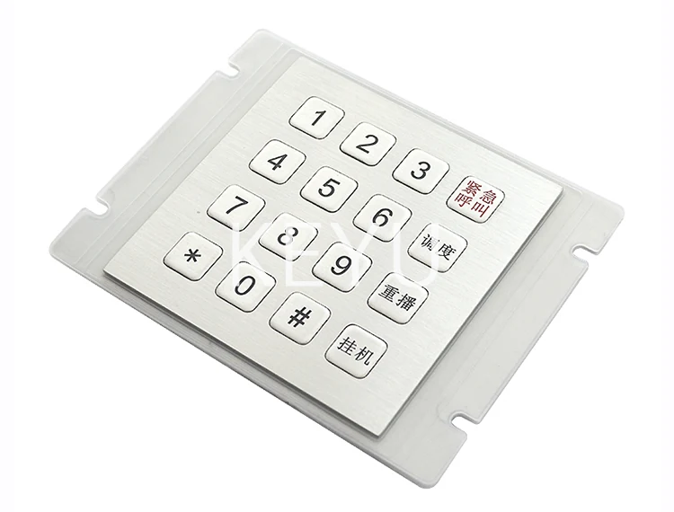 KY3088E IP65 metal matrix keypad rear mounting detail