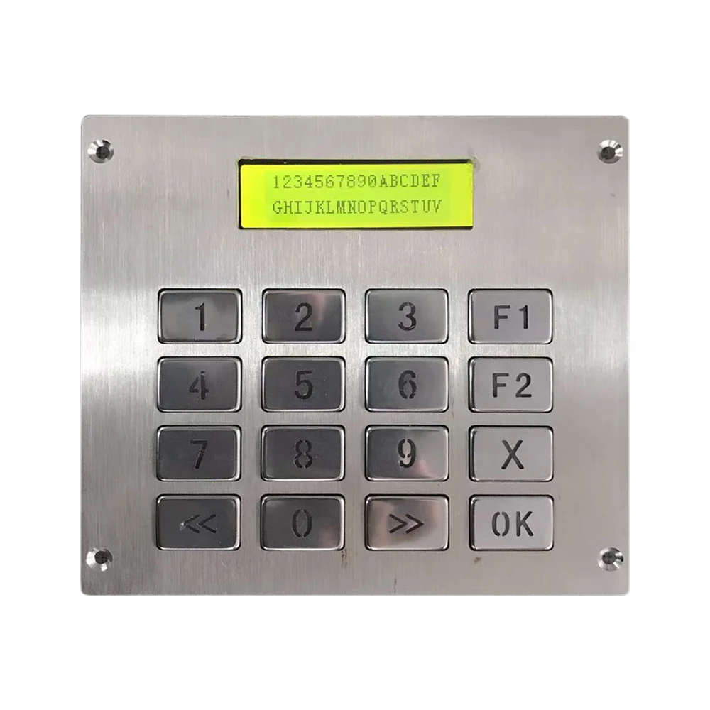 KY3088LCD 16 key metal keypad with 122*32 backlit LCD screen