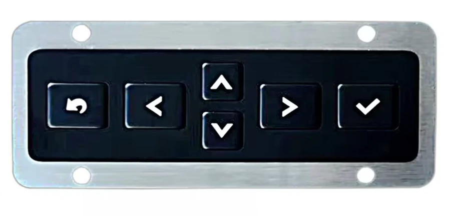 KY3096-BL SUS304 stainless steel side keypad with etched black text
