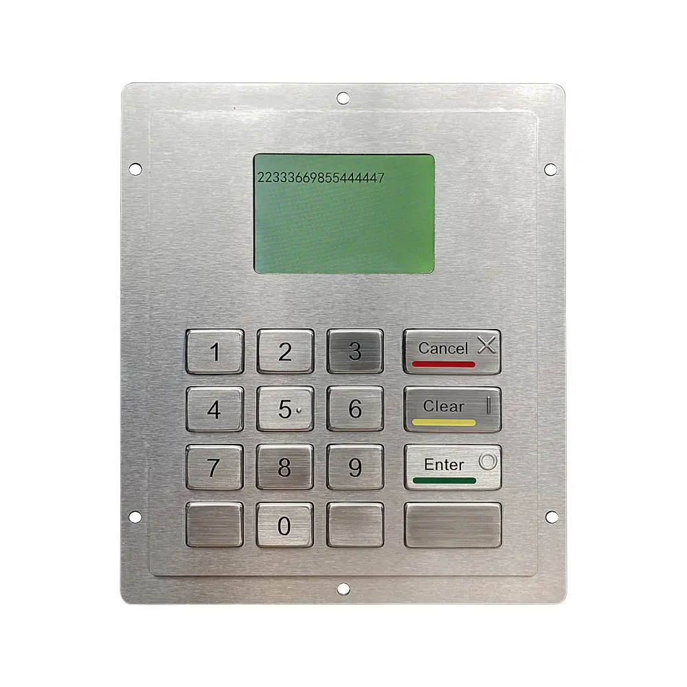 KY3688LP-F2 16 key stainless steel locker keypad with 3.5-inch TFT display screen